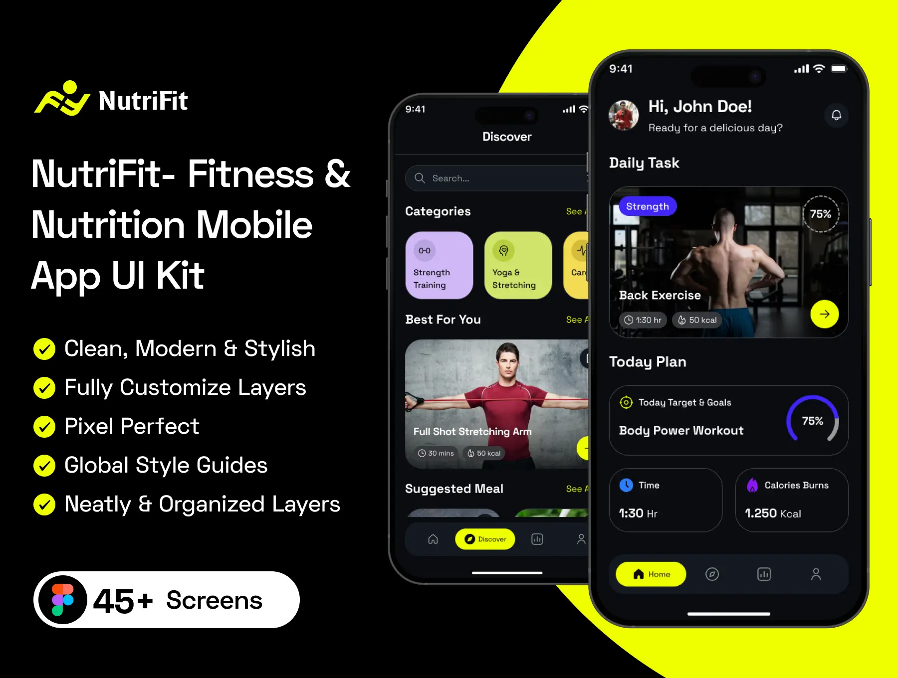 NutriFit-健身与营养移动应用程序UI套件-网创联盟