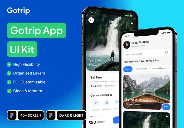 Gotrip – 旅游及酒店移动应用 UI 套件-网创联盟