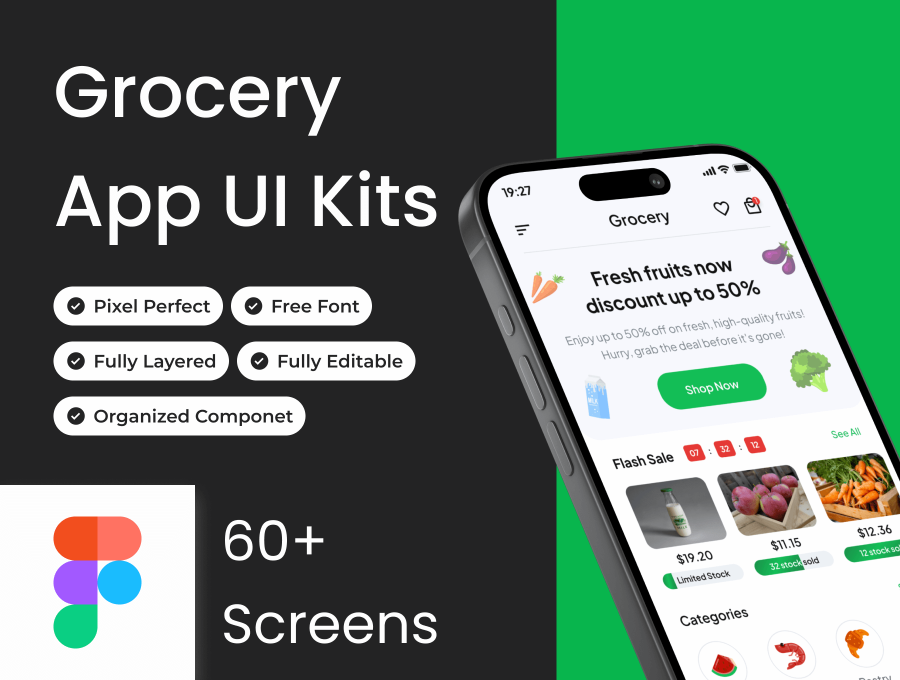 Grocify – 杂货电商移动应用 UI 套件-网创联盟