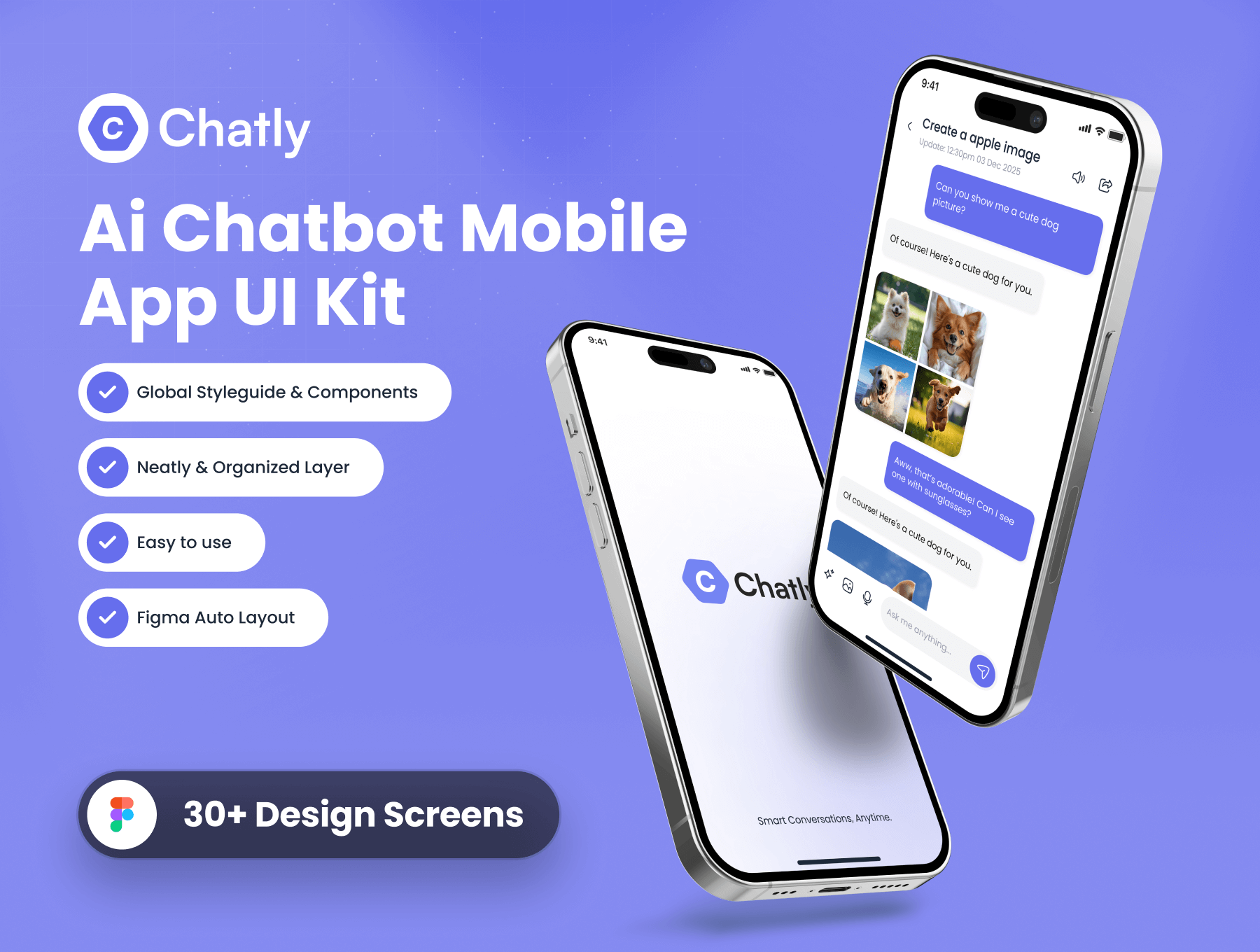 Chatly Ai 聊天机器人移动应用程序 UI 套件-网创联盟
